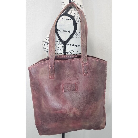 Bed Stu Handbags - Rare Bed Stu Skye Leather Tote Bag Cobbler Series Pink Purple Whipstitch New